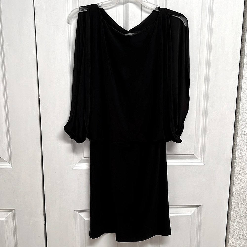 Jessica Simpson Black 2 Tired Bare Shoulders Arms Sleeve Dress Size 2
